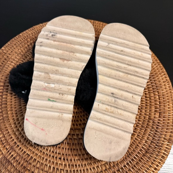 Koolaburra by UGG Black Faux Fur Slide Sandals - Picture 8 of 9